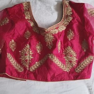 Pink saree blouse